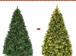 Artificial Christmas Tree 240cm 81 Pine Cones, LED Lights, Metal Base
