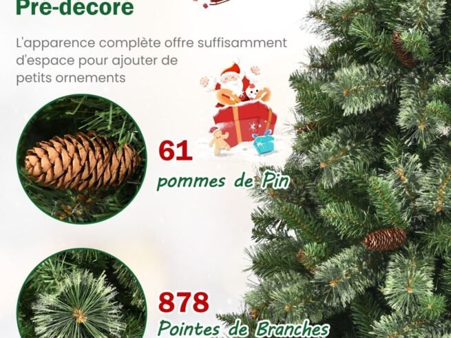 Artificial Christmas Tree 180cm Pine Needle Hinged