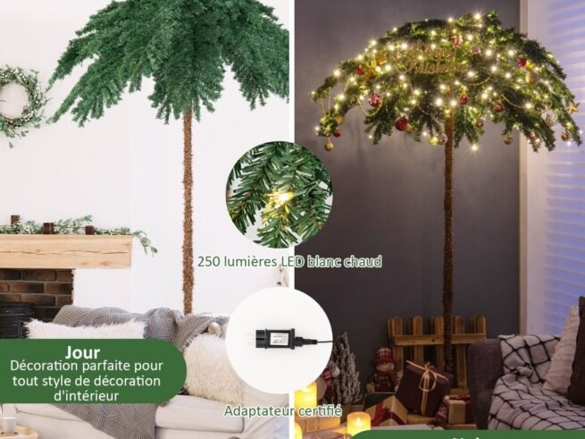 Artificial Christmas Tree 180cm LED Lights 813 Branches Palm