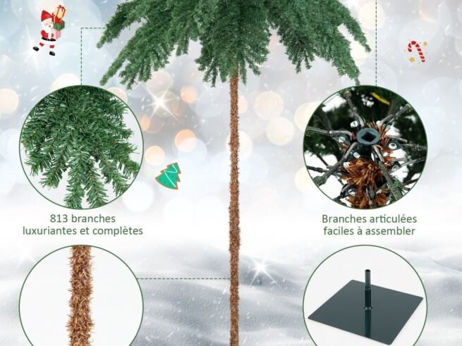 Artificial Christmas Tree 180cm LED Lights 813 Branches Palm