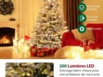 Artificial Christmas Tree Hinged 146cm 688 PE PVC Branches LED Lights Pre-Lit Flocked