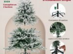 Artificial Christmas Tree Hinged 146cm 688 PE PVC Branches LED Lights Pre-Lit Flocked
