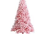 Artificial Flocked Christmas Tree 180 cm 920 PVC Branches Pink Cherry Blossom Color