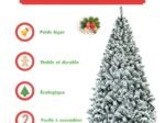 Artificial Snowflake Christmas Tree 225CM with Hinges 1010 Branches