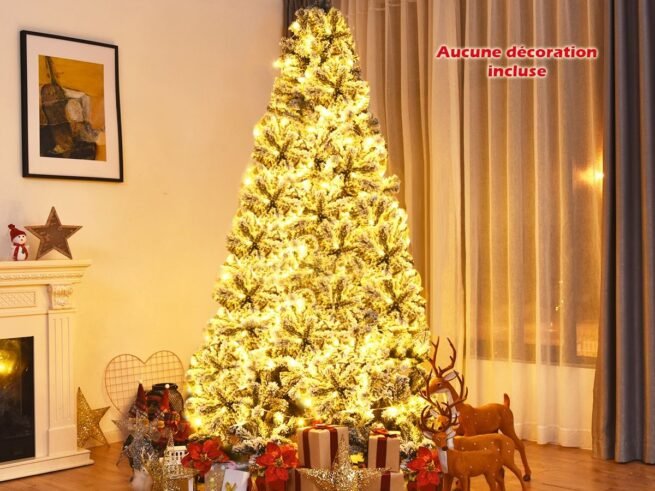 Artificial Snowflake Christmas Tree 225CM with Hinges 1010 Branches