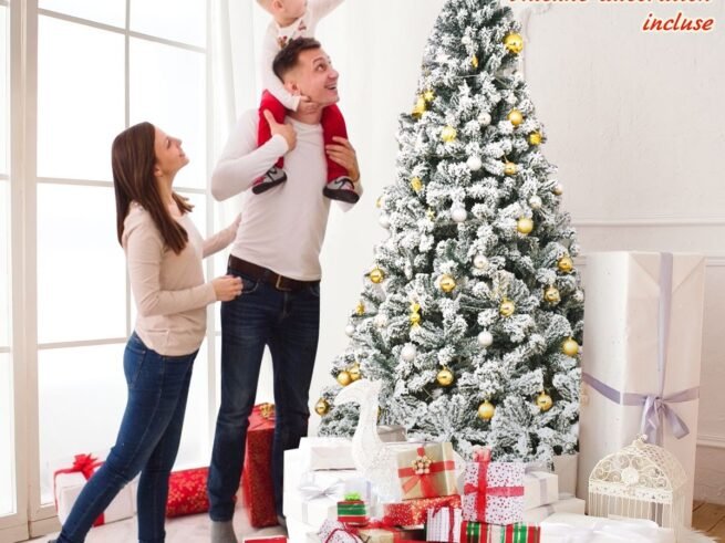 Artificial Snowflake Christmas Tree 225CM with Hinges 1010 Branches