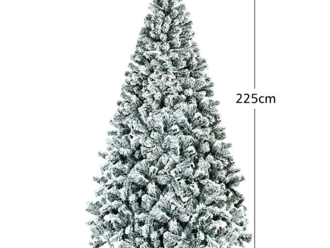 Artificial Snowflake Christmas Tree 225CM with Hinges 1010 Branches
