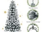 Artificial Snowflake Christmas Tree 140CM PVC Needles Foldable Metal Stand