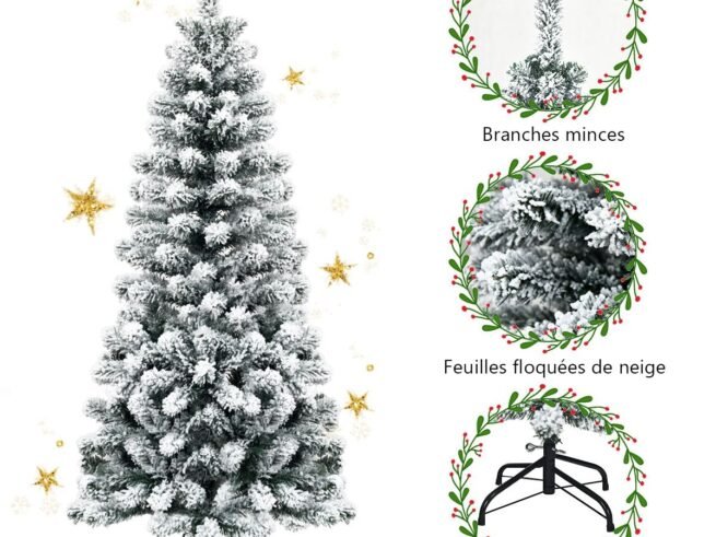 Artificial Snowflake Christmas Tree 140CM PVC Needles Foldable Metal Stand