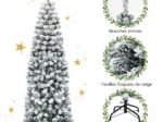 Artificial Snowflake Christmas Tree 180cm PVC Needles Metal Stand
