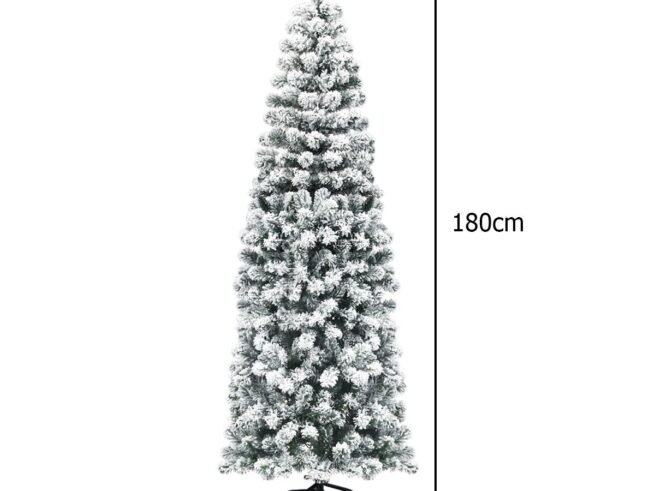 Artificial Snowflake Christmas Tree 180cm PVC Needles Metal Stand