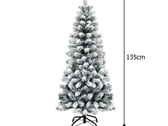 Artificial Snowflake Christmas Tree 140CM PVC Needles Foldable Metal Stand