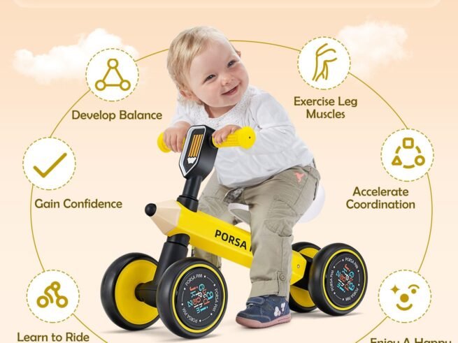 Baby Balance Bike without Pedals 4 EVA Wheels for 10-24 Months Old
