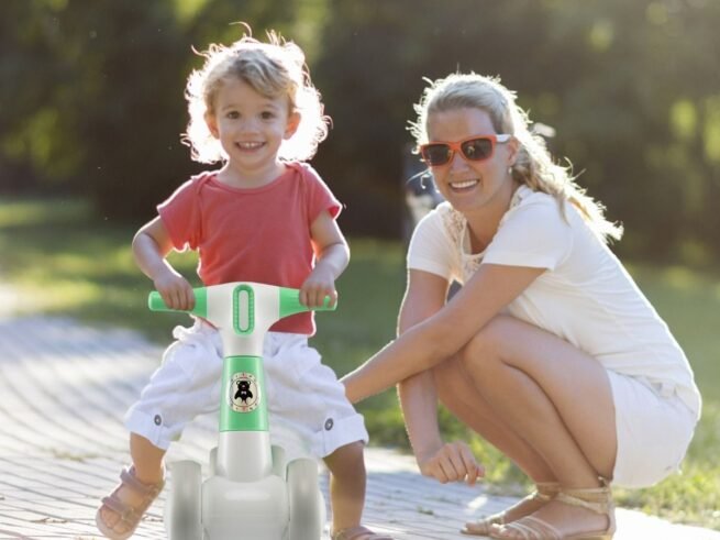 Baby Balance Bike with 4 Wheels 1-3 Years Old