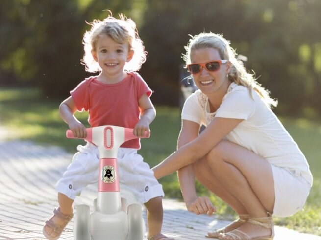 Baby Balance Bike with 4 Wheels 1-3 Years Old