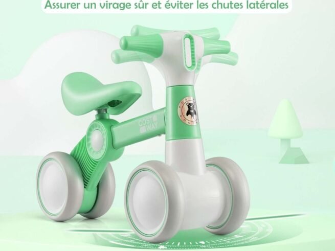 Baby Balance Bike with 4 Wheels 1-3 Years Old