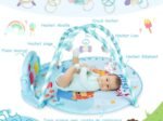 4-in-1 Scalable Baby Musical Activity Mat with 5 Hanging Sensory Toys Piano with Lights