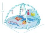 4-in-1 Scalable Baby Musical Activity Mat with 5 Hanging Sensory Toys Piano with Lights
