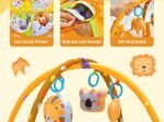 4 in 1 Baby Play Mat in Lion Shape 4 Hanging Toys and 30 Balls Protective Net