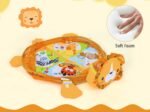 4 in 1 Baby Play Mat in Lion Shape 4 Hanging Toys and 30 Balls Protective Net