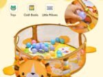 4 in 1 Baby Play Mat in Lion Shape 4 Hanging Toys and 30 Balls Protective Net