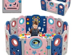 Baby Playpen 14 Panels HDPE Activity Center with Safety Lock