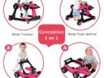 4 in 1 Baby Walker Pusher Foldable Adjustable Height and Speed Music Box