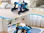 Foldable Baby Walker 4 in 1 Pusher Adjustable Height and Speed Music Box with Light