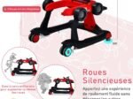 Foldable Baby Walker 4 in 1 Pusher Adjustable Height and Speed Music Box with Light