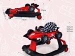 Foldable Baby Walker 4 in 1 Pusher Adjustable Height and Speed Music Box with Light