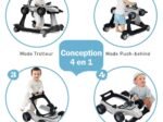 4 in 1 Baby Walker Pusher Foldable Adjustable Height and Speed ​​Music Box
