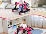 4 in 1 Baby Walker Pusher Foldable Adjustable Height and Speed Music Box
