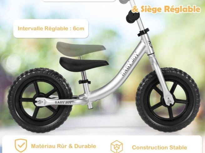 Balance Bike without Pedals for Children 2 Years + Adjustable Handlebars and Saddle