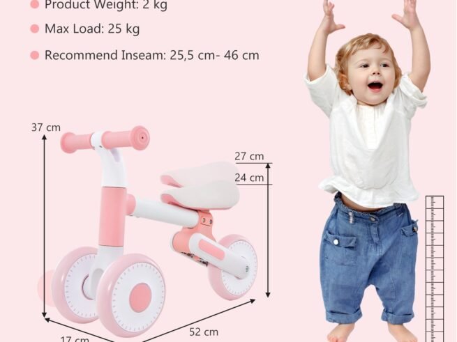 Baby Balance Bike Toddler Walker Training Bicycle with Adjustable Seat