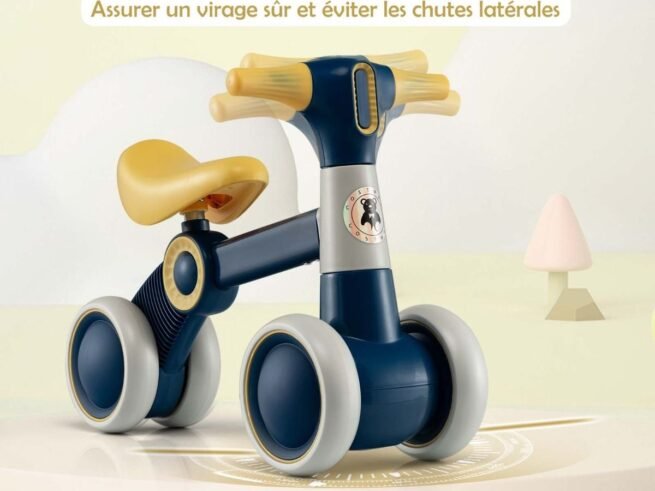 Baby Balance Bike with 4 Wheels 1-3 Years Old