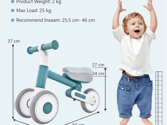 Baby Balance Bike Toddler Walker Training Bicycle with Adjustable Seat