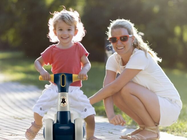 Baby Balance Bike with 4 Wheels 1-3 Years Old