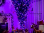 Black Artificial Helloween Christmas Tree 180cm 270 Purple LED Lights