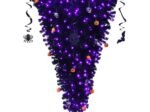 Black Artificial Helloween Christmas Tree 180cm 270 Purple LED Lights