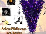 Black Artificial Helloween Christmas Tree 180cm 270 Purple LED Lights