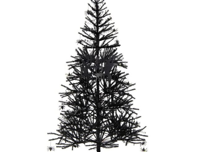 Black Christmas Tree 180CM Artificial Halloween 250 Lights