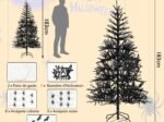 Black Christmas Tree 180CM Artificial Halloween 250 Lights