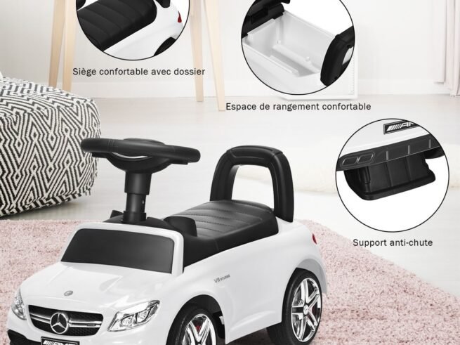 Ride On Car for Children 12-36 Months with Music Horn Storage White