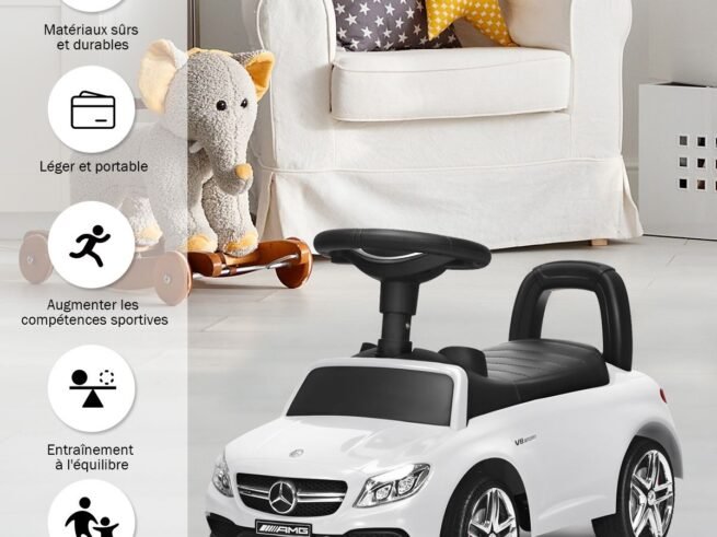 Ride On Car for Children 12-36 Months with Music Horn Storage White