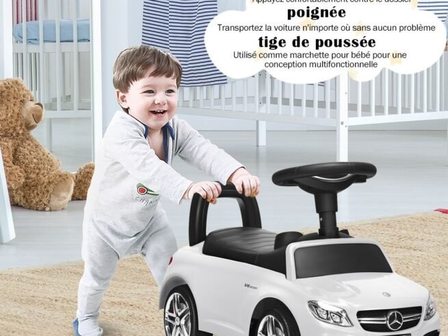 Ride On Car for Children 12-36 Months with Music Horn Storage White