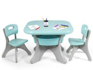 Children's Activity Table Chairs Set with Storage Bins Ecological Materials