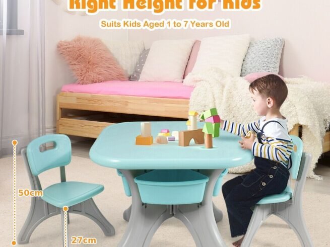 Children's Activity Table Chairs Set with Storage Bins Ecological Materials