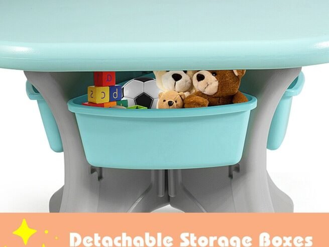 Children's Activity Table Chairs Set with Storage Bins Ecological Materials