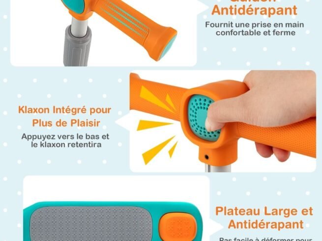 Folding Children's Scooter 3 PU Flash Wheels Height Adjustable 3-6 years