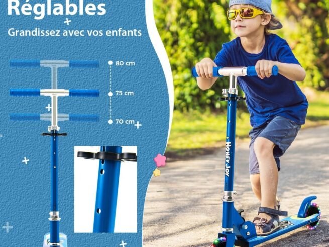Foldable Children's Scooter 2 Automatic Flashing Wheels Adjustable Height